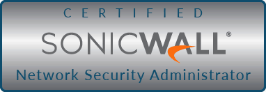 Certified SonicWall Security Administrator certification badge